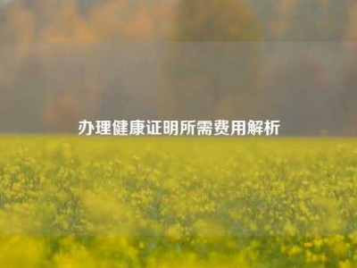 办理健康证明所需费用解析