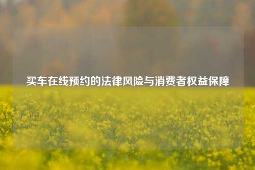 买车在线预约的法律风险与消费者权益保障